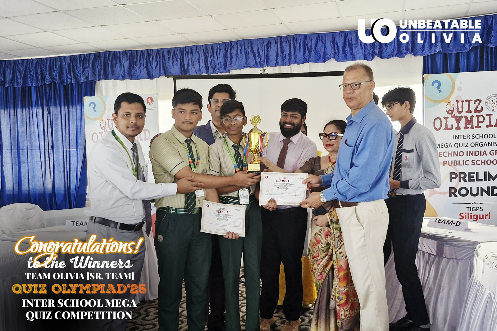 Quiz Olympiad 2025, organized by Techno India Group Public School